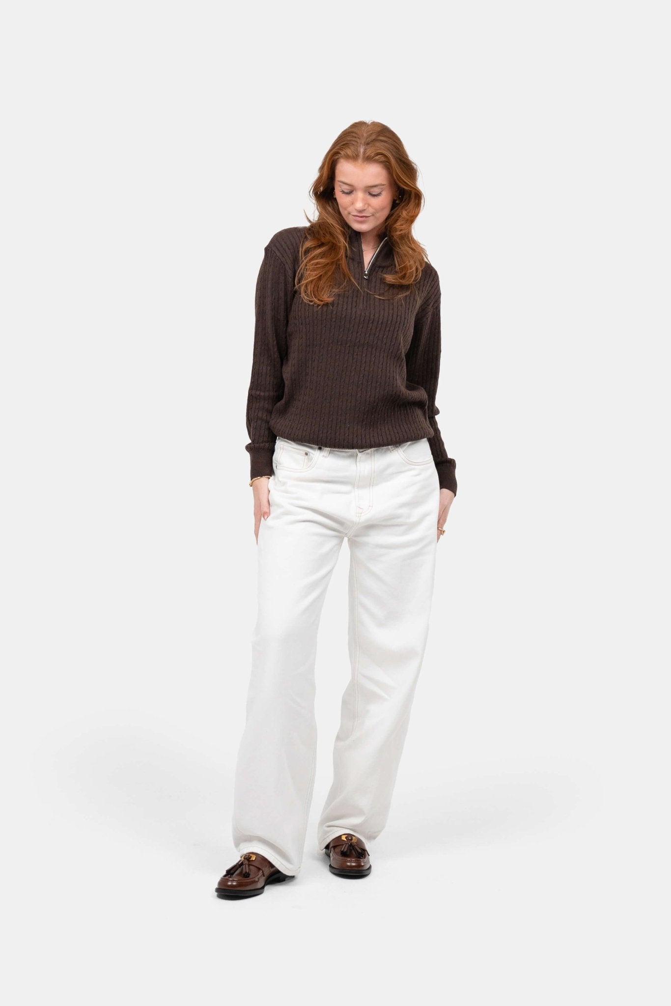 Half Zip Strik Brun | Skagen-clothing.dk